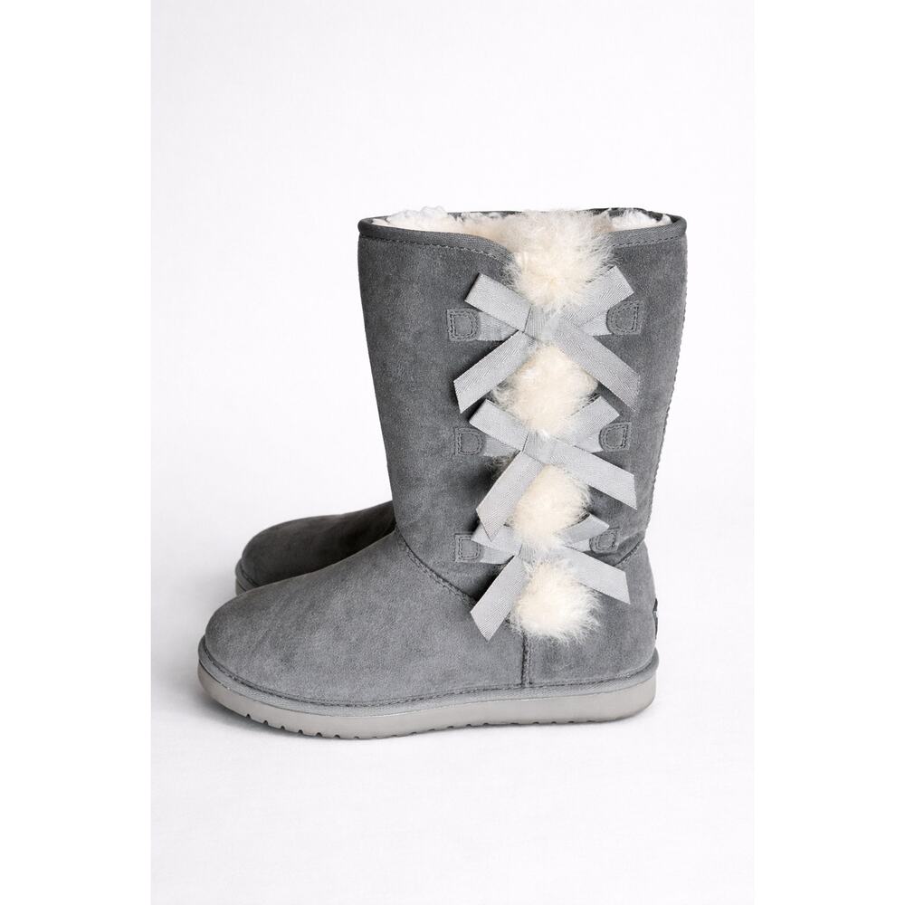 Koolaburra by UGG Gray Suede Bow Boots Womens Size 9